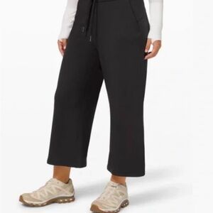 Lululemon Women's Black Wide-Leg Pants with drawstrings